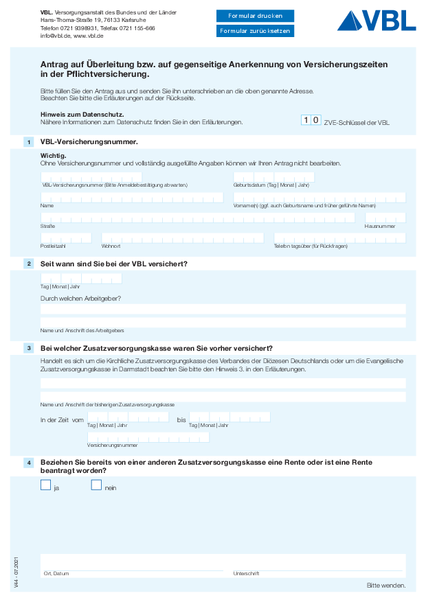 VBL. Pflichtversicherung