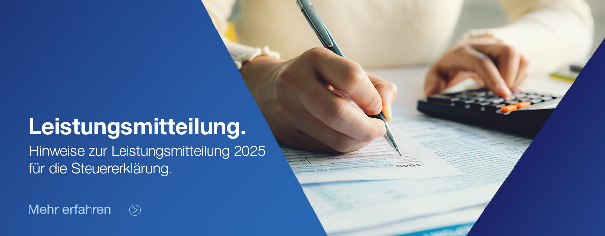 Hinweise zur Leistungsmitteilung 2025 für die Steuererklärung.
