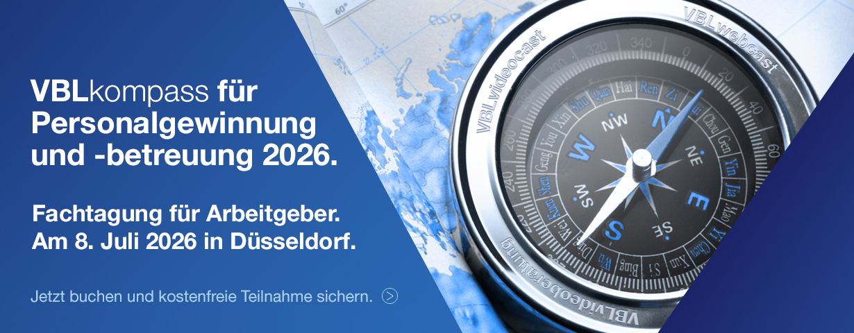VBLkompass für Personalgewinnung und -betreuung. Kostenfreie Fachtagung für beteiligte Arbeitgeber.