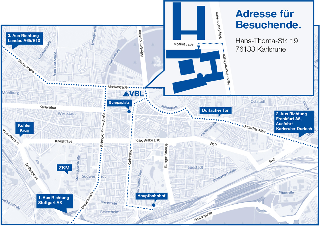 VBL Wegbeschreibung für Besuchende